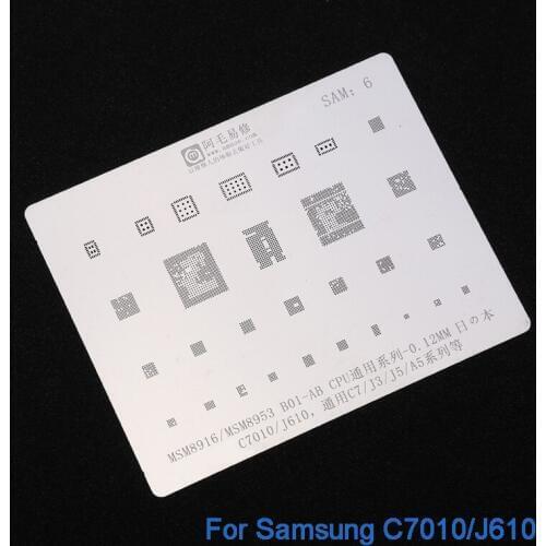 Japan Steel BGA Stencil for Samsung C7010/J610/MSM8916/MSM8953/C7/J3/J5/A5 B01-AB Reballing Planting Tin Net Repair Tools