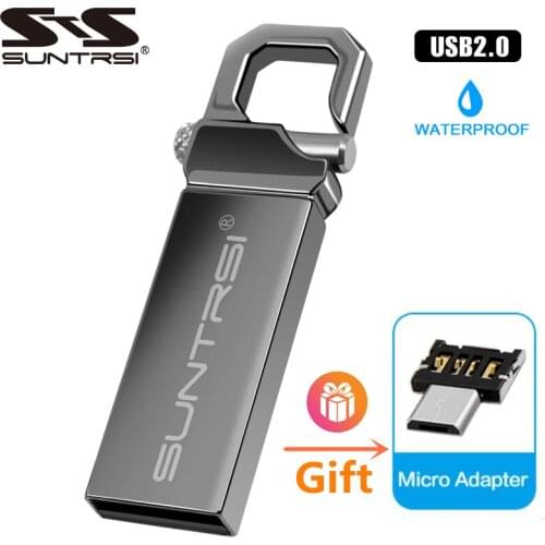 Suntrsi USB Flash Drive 64gb black 32gb pendrive 128G Pen drive флешка waterproof usb флэш-накопители 2.0 memory stick gift
