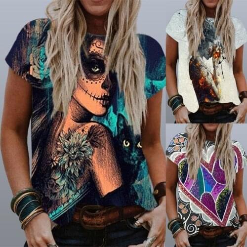 Printing Vintage Womens T Shirt Street Style Fashion Tops Femmes Women Summer Casual Clothing Short Sleeve Harajuku Tees Tshirt