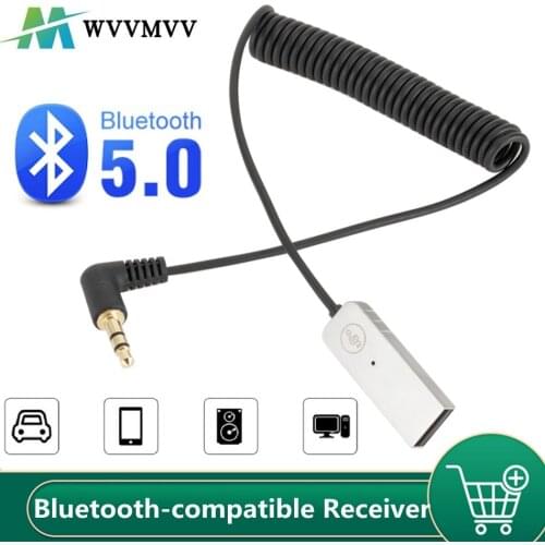 WVVMVV Aux Bluetooth Adapter Dongle Cable For Car 3.5mm Jack Aux Bluetooth 5.0 Receiver Speaker Audio Music Transmitter