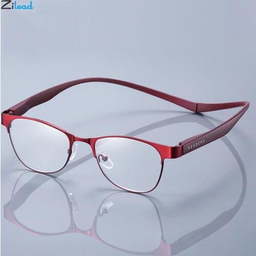 Zilead TR90 Magnetic Hanging Neck Reading Glasses Portable Magnet Resin Presbyopia Eyewear For Men&Women Full Frame Square Gafas