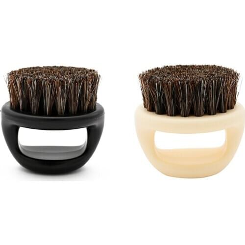 1 Pcs Ring Design Horse Bristle Men Shaving Brush Plastic Portable Barber Beard Brushes Salon Face Cleaning Razor Brush