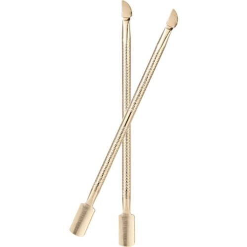 1 pcs Cuticle Pusher Small Size Stainless Steel Gold Color Dead Skin Leftover Remover Nail Art Manicure Tool