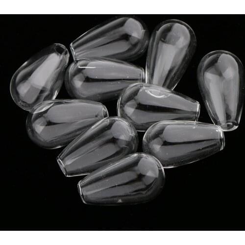 10Pcs Handmade Clear Teardrop Globe Wish Glass Bottles for DIY Memory Lockets Pendant Charms Crafts