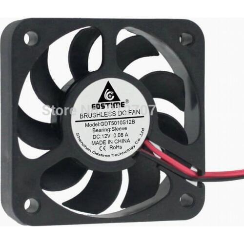 200PCS Gdstime DC 12V XH2.54-Pin 50mm 5CM 5010 PC CPU Heatsink Cooling Cooler Fan