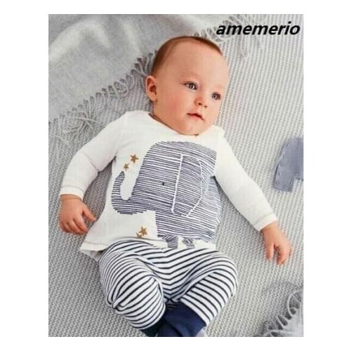 2020 Spring Autumn baby boy clothes long-sleeved cotton T-shirt & pants Elephant Babe boys Girl clothing sets