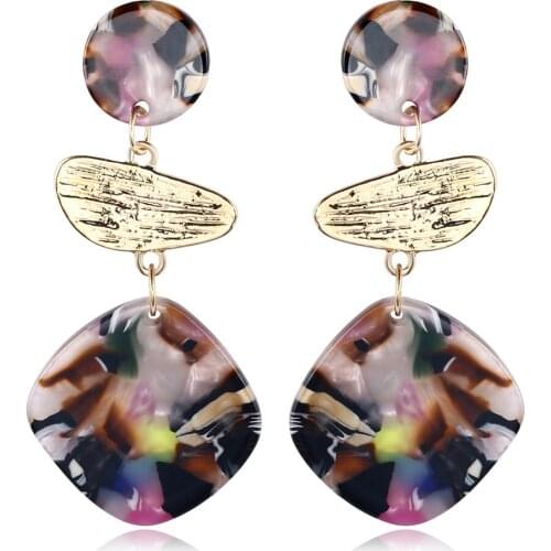 2021 Fashion Jewelry Beautiful Bride Wedding Resin Geometric Earring Charm Jewelry Statement Earrings for Women