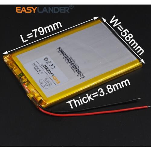 3.8x58x79mm 3.7V 2430mAh Polymer Li-ion Battery For Bluetooth Notebook Tablet PC iPAQ E-Book Power Bank PDA Portable DVD 385879