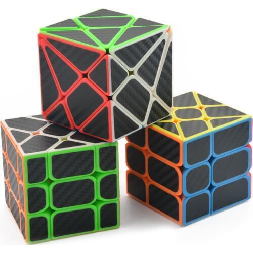 3pcs Lefun Windmill Axis Fisher Cube Original Magic Speed Stickerless with Black Stickers Cubo Magico Puzzle Cube