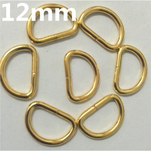 300 pcs/lot Bag Parts & Accessories Luggage bag buckle Snap hook,Dog,Bag hanger D ring 12m inner diameter Gold