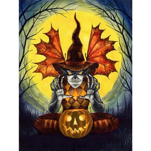 5D DIY Diamond Painting Halloween Devil lanterns Cross Stitch 3D Full Drill Embroidery Craft Kits Mosaic Kit Home Decor Gift