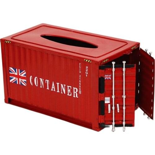 American Wrought Iron Tissue Box Container Shaped Retro Home Decor Industrial Wind KTV Desktop Ornaments Serwetnik Gift FH039