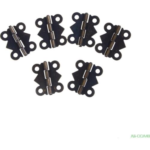 12pcs/lot 4 Holes Bronze Butterfly Hinges Jewelry Gift Wine Box Wood Dollhouse Door Hinge Cabinet Drawer W/srew 20x17mm Hot New
