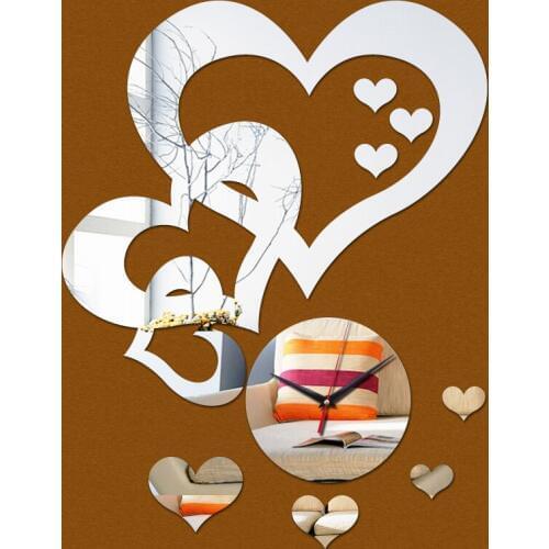 New sale watch clocks home decoration diy 3d mirror wall clock living room quartz acrylic modern design