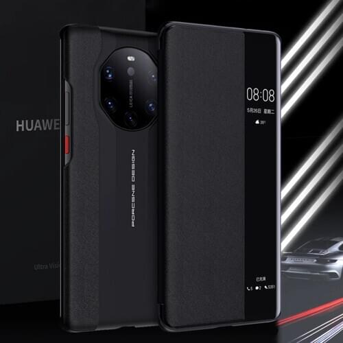 PU Leather Flip Phone Case For Huawei Mate 40 RS 6.67 inch Leather+Hard PC Window Smart View Cover For Mate 40RS Mate40rs Capa