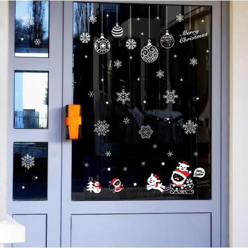 Decorative Wall Stickers Self-adhesive Wall Stickers Home Decor Glass Christmas Decoration Grilles Window Stickers 2 Pieces/Lot