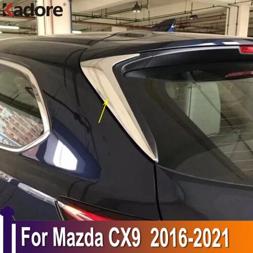 For Mazda CX9 CX-9 2016-2019 CX8 CX-8 ABS Chrome Side Door Rear View Window Spoiler Cover Trim Triangle Insert Garnish Bezel