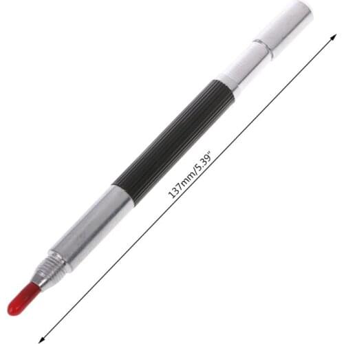 Double End Sharp Tungsten Steel Tip Scriber Clip Pen Ceramics Glass Shell Metal Construction Marking Tools 137mm