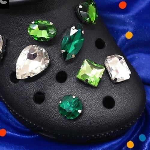 Colorful Rhinestone Charms for Crocs DIY Luxury Quality Croc Charms Designer Fashion Trend Garden Shoe Buckle Elegant All-match
