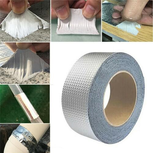 New Aluminum Foil Butyl Rubber Tape Adhesive Waterproof Roof Pipe Marine Repair