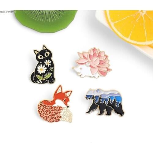 Forest Garden custom cartoon animal badge jewelry for children