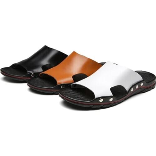 Summer Fashion Waterproof PVC Mens Slippers Soft Sole Massage Home Casual Shoes Hard-wearing Flip-flops Beach Sandals Outdoor