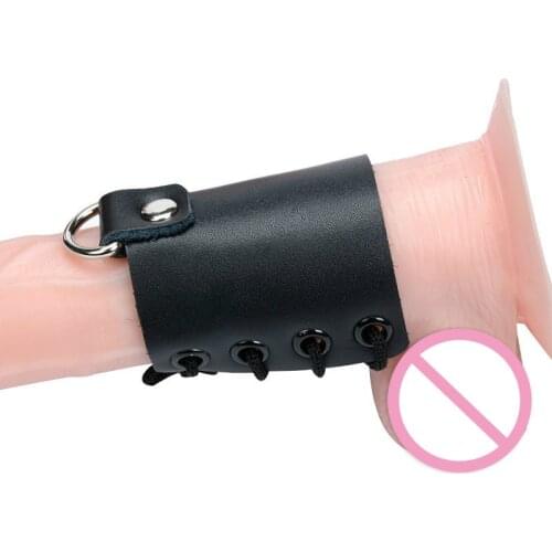 Male Penis Lock ring Penis Erection exercise Delaying Ejaculation Rings PU leather Cock Rings Penis Enlargement Sex Toys for men