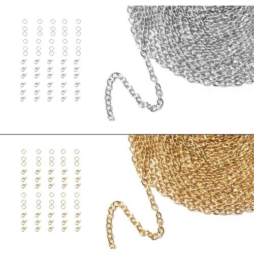 Jump Rings for Jewelry Making Necklace Repair Kit Jewelry Making Supplies with Jump Rings Lobster Clasps Necklace Chain