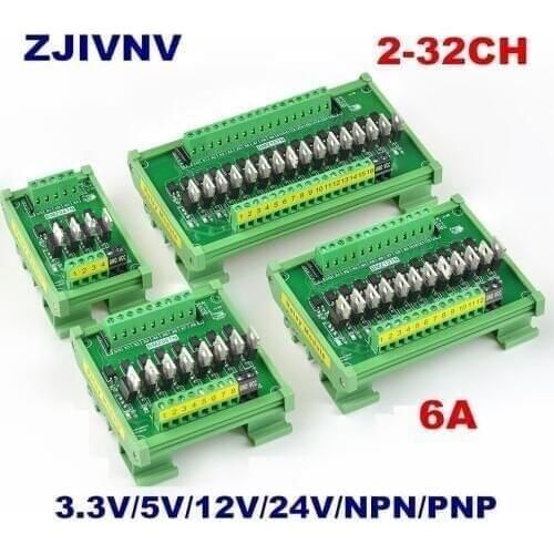 4-32 Channels IO Card PLC Signal Amplifier Board PNP NPN Conversion Input Optocoupler Isolation Transistor tigger voltage 3.3V