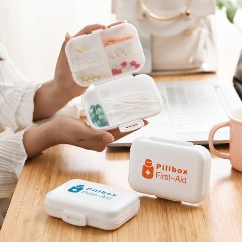 Portable Heart-warming Mini 8 Compartment Pill Box Travel Medicine Repacking Box Double Sealed Storage Box