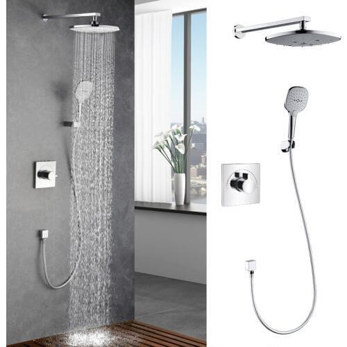 Manufacturers selling hotel engineering dark outfit shower shower set into a wall bathroom bath shower