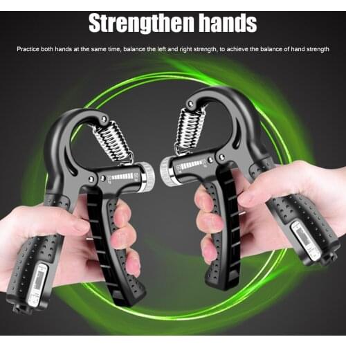 Adjustable R-Shaped Spring Hand Gripper Countable Hand Strength Exercise Grip Fitness Sports Finger Rehabilitation Training Devi