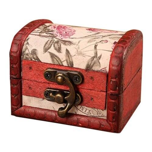 Retro Makeup Organizer Wooden Box Jewerly Storage Box Vintage Flower Cosmetic Holder Nostalgic Essential Oil Treasure Box