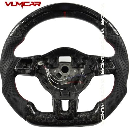 Custom Forged Carbon Fiber Steering Wheel With LED For VW Golf MK6 GTI R
