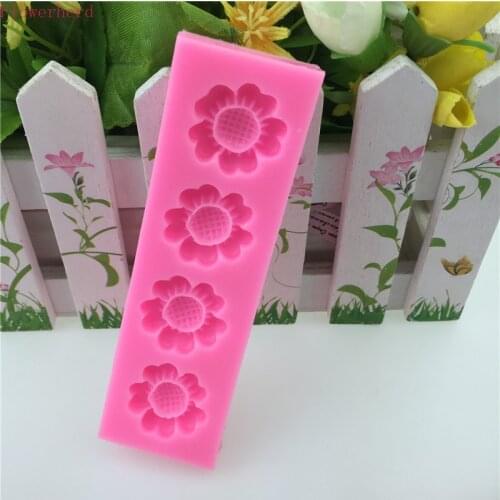 New DIY 4-hole 5 Petals Flower-shaped Silicone Mold Fondant Cake Baking Mold Cake Decorating Chocolate Mold Handmade Soap Mold