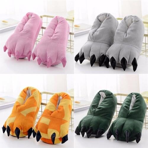 Kigurumi Slippers For Kids Adults Women Men Girl Boy Animal Paw Cartoon Unicorn Dinosaur Winter Pajama Shoes