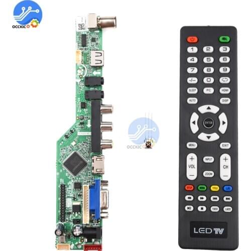 Upgraded Digital Signal LCD TV Controller Driver Board VGA/HDMI-compatible/AV/TV/USB Interface Driver Board with Remote control