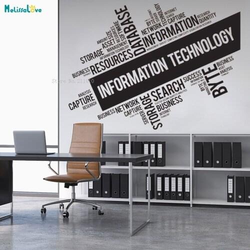 Information Technology Vinyl Wall Decal Business Network Internet Decoration Words Quote Stickers Murals Removable YT2237