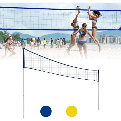 Volleyball Net Set Outdoor Portable Badminton Adjustable Foldable Badminton TennisNet Set For Beach Grass Park Outdoor Venues