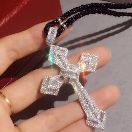 Hot brand party jewelry for women cross necklace cubic zirconia flower cross pendant rose gold silver gold famous brand jewelry