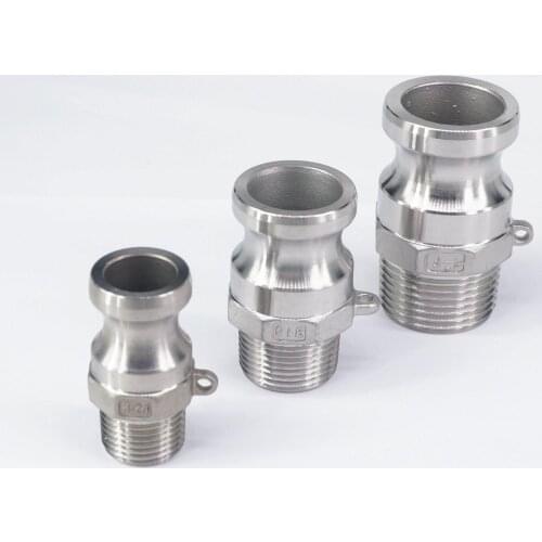 1/2"-3" BSP Male 304 Stainless Steel Type F Plug Quick Fitting Camlock Connector Groove Lock Coupler