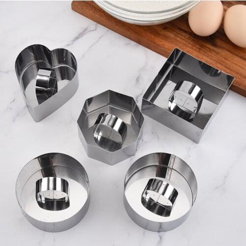 1Pcs Stainless Steel Baking Dish DIY Cupcake Mold Mousse Ring Cheese Tools Salad Cake Dessert Mould Kitchen Bakeware Tools