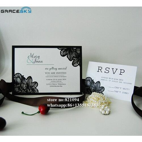 120*180mm 50pcs laser cutting free shipping RSVP save the date invitation cards with inner blank paper,size can be changed