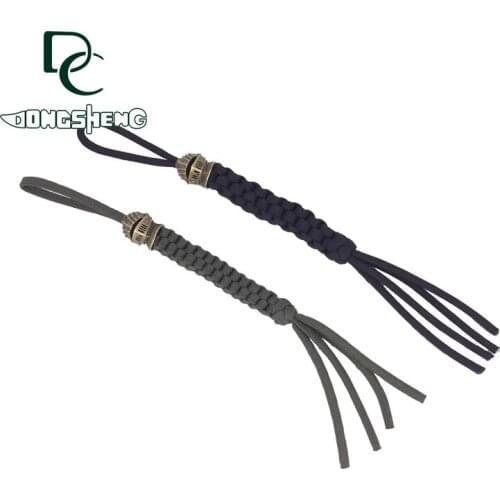 2Pcs/lot Outdoor Camping Knight helme Nylon Chain Tool Ornaments Knife Pendant Falling Keychain DIY Tools 7strands Paracord Rope