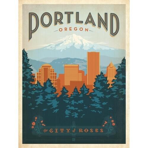 400X300MM America-font-b-Portland-b-font-font-b-Oregon-b-font-Travel-Poster-Classic-Retro-Vintage jumbo fridge magnet SFM-097