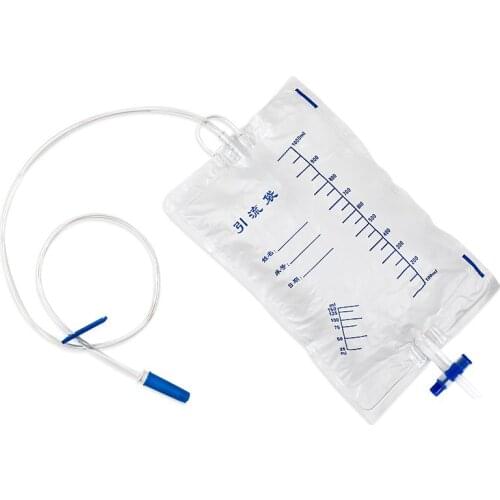 5 pieces Medical latex sleeve type disposable urine bag Male Drainage bag 1000ML Urine collector