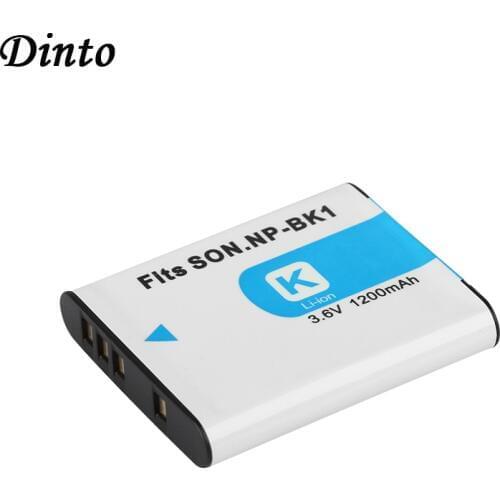 Dinto 1pc 1200mAh Battery NP-BK1 NPBK1 NP BK1 Digital Camera Batteries Pack for Sony DSC-S750 S780 S950 S980 W180 W190 W370