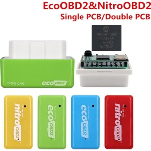 Car EcoOBD2 Nitro Obd2 For Benzine Petrol Gasoline Cars Eco OBD Diesel Nitro OBD2 Chip Tuning Box Plug&Driver 15% Fuel Save More