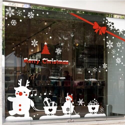Large Christmas Buck Sticker X mas Decal Posters Vinyl Wall Decals Decor Mural Glass Shop Window Home Decoration