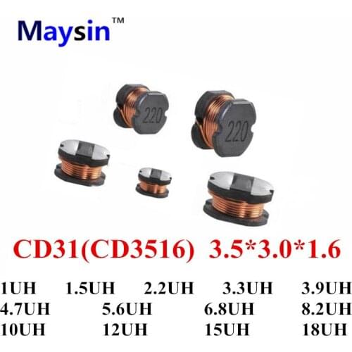 CD3516 CD31 3.5*3.0*1.6 CD31 1UH 1.5UH 2.2UH 3.3UH 3.9UH 4.7UH 5.6UH 6.8UH 8.2UH 10UH 12UH 15UH 18UH 20